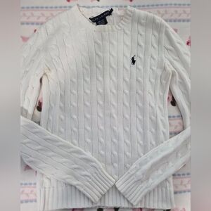 Ralph Lauren Women's Cream Cable Knit Sweater